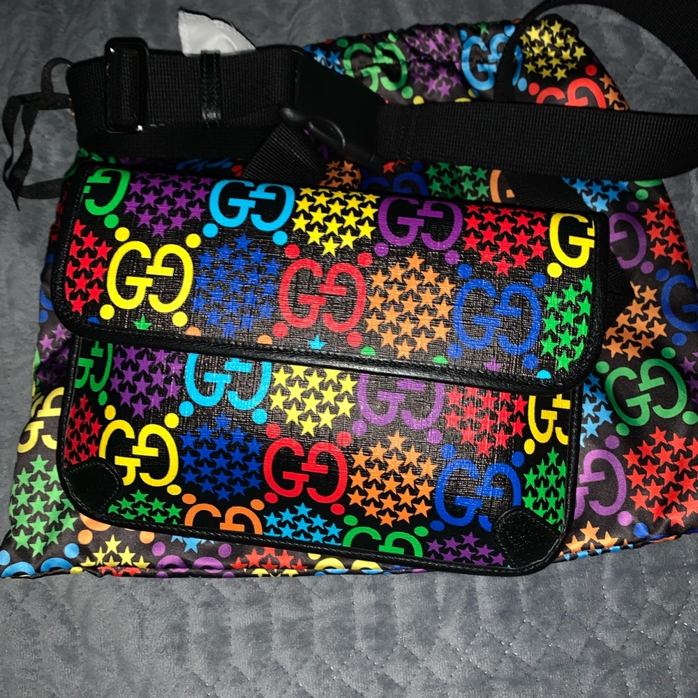 Gucci Psychedelic Print GG Coated Canvas Belt Bag